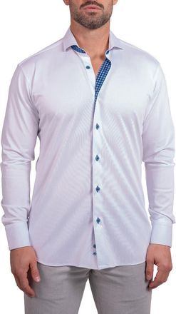 Maceoo Einstein Stretch Ascension Contemporary Fit Button-Up Shirt in White at Nordstrom, Size 4