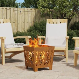 vidaXL Vidaxl - Focolare Marrone 40 x 40 x 40 cm acciaio corten
