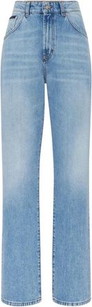 Philipp Plein Straight Fit Jeans - Dames - Regular Fit Jeans - Blauw - W29 - Katoen - Jeans