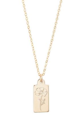 Set & Stones Tawney Birth Flower Pendant Necklace in Gold/october at Nordstrom