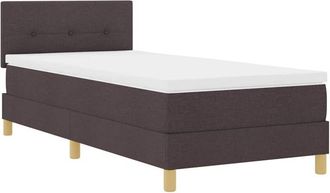vidaXL Cama Tipo Box Spring Con Colch&oacute;n Marr&oacute;n Oscuro 80 X 200 Cm Tela Vidaxl