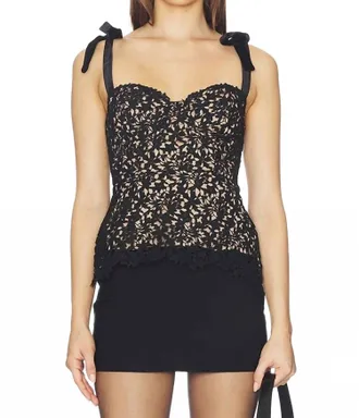 Astr Donne Corset Top In Black/nude