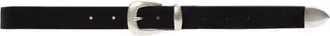 Black Suede Studio Tefi Belt in Black Suede/antique Silver at Nordstrom, Size Medium