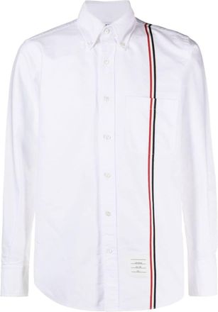 Thom Browne RWB stripe cotton shirt - men - Cotton - 0 - White