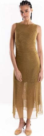 Marella Mouwloze Tule Jurk - Dames - Casual kleedjes - Geel - L - Tule - Kleedjes