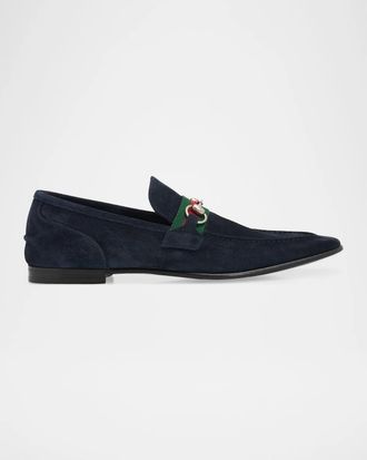 Gucci Men & apos;s Como Suede Web Bit Loafers