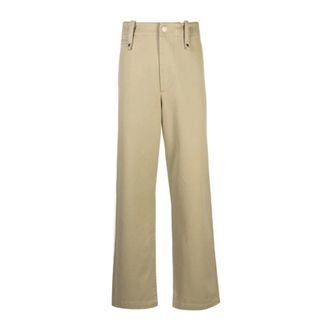 Burberry Beige Katoenen Broek met Riemlussen - Heren - Broeken - Beige - Maat: S Katoen