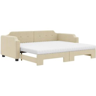 vidaXL Vidaxl - Sof&aacute; Cama Nido Con Colch&oacute;n Tela Crema 100x200 Cm