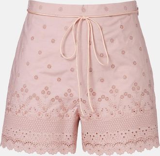 Valentino Embroidered cotton shorts