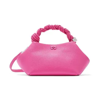 Ganni Handbags, female, Pink, Size: ONE SIZE Bou Bag Small Grained