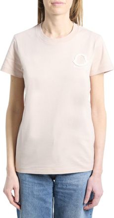 Moncler Light Pink Logo Crew Neck T-Shirt