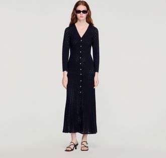 Sandro Fancy knit maxi dress