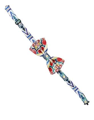 Dolce & Gabbana Majolica-Print Silk Bow Tie - Multicolor