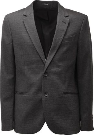 Officina36 Jersey Mix Wollen Jas - Heren - Blazers - Zwart - M - Wol - Jassen