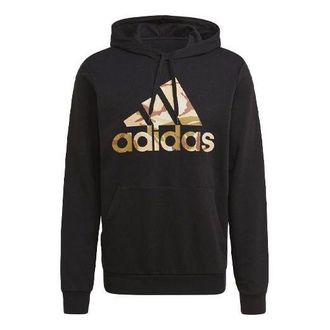 adidas M Camo Hd Logo Printing Sports hooded Long Sleeves Black GL0019