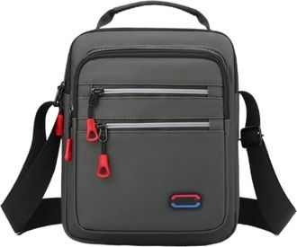 Generic Compatible For Men Casual Shoulder Bag Multifunctional Large Capacity Crossbody Messenger(Grey)