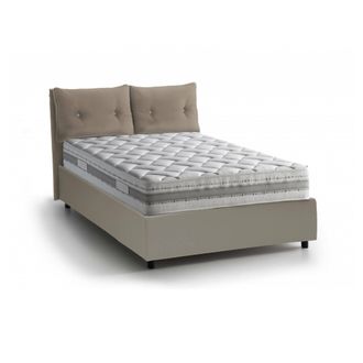Dmora Dmora - Cama Matrimonial Dkasiu, Cama Contenedor Con Tapizado En Ecopiel, 100% Made In Italy, Apertura Frontal, Con Colch&oacute;n Cm 160x200 Incluido, T&oacute;rto