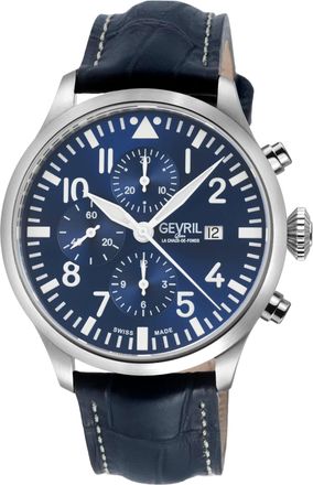 Gevril Group Vaughn Chronograph Blue Dial Swiss Automatic ETA 7750 Watch