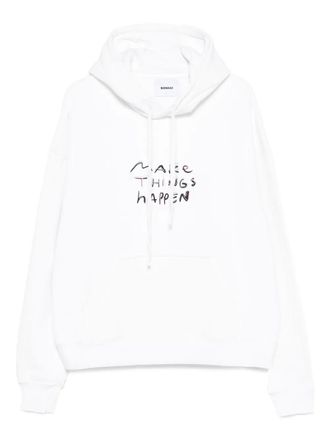 BONSAI embroidered cotton hoodie - men - Cotton - S - White