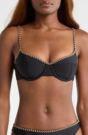 Ramy Brook Mona Braided Underwire Bikini Top in Black at Nordstrom, Size X-Small