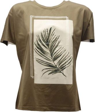 Max Mara Abbono Model T-Shirt - Dames - T-shirts - Groen - S - Katoen - Tops