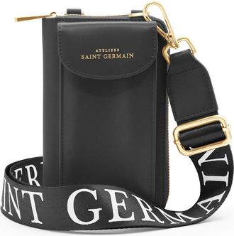 Ateliers Saint Germain Womens Smartphone pouch London - Black Leather - One Size