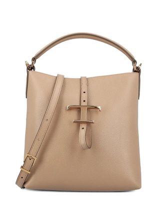 Tod's mini T Timeless bucket bag - women - CALFSKIN - One Size - Neutrals