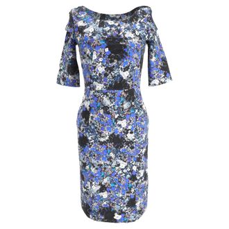 Erdem Erdem Floral Print Midi Dress in Blue Viscose