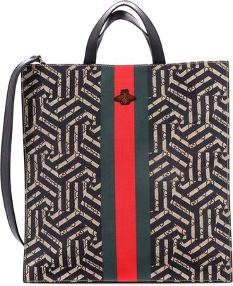 Gucci Convertible Soft Open Tote Caleido Gg Coated (Authentic Pre-Loved)