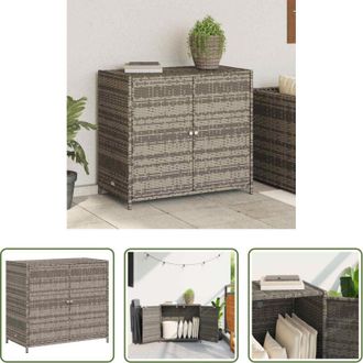 vidaXL vidaXL Armadietto esterno - Armadietto Portaoggetti Giardino Grigio 83x45x76 cm Polyrattan