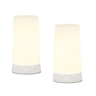 Melrose International LED Flickering Light Designer Candle with Remote and Magnet (Set of 2) - White