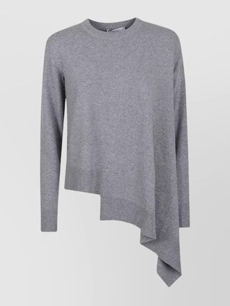 Alexander McQueen cashmere asymmetric ribbed crewneck jumper