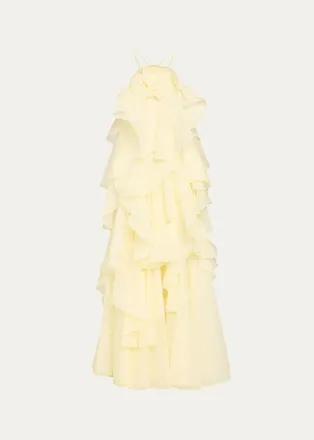 Aje Pandorea Layered Floral Organza Maxi Dress