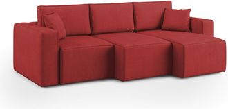 Divani.Store Morfeo Sof&aacute; Con Asiento Extra&iacute;ble En Tela Impermeable 245 Cm Rojo