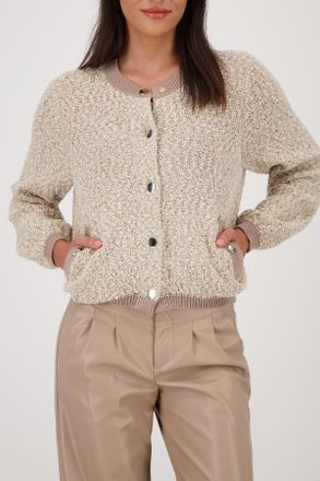 Monari Strickjacke »Jacke Strick Tweed« Regular fit mit Rundhalsausschnitt mit Strickbund