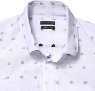 Patrizia Pepe White Cotton Slim Fit Collared Men Dress Mens Shirt