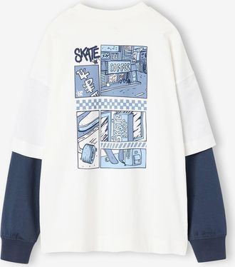 Jonen Jungen Langarmshirt mit Lageneffekt wollwei&szlig;