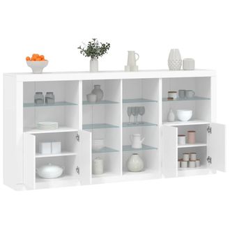 Berkfield Home Sideboard with LED Lights White 202x37x100 cm | Size: 202 x 37 x 100 cm