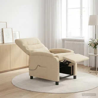 vidaXL Vidaxl Poltrona Massaggiante Crema Tessuto