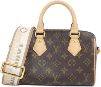 Louis Vuitton Monogram Beige Marron Coated Canvas Boston Bag (Pre-Owned)