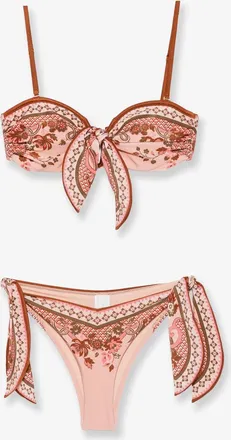 Zimmermann Bikini Aster in nylon lucido con stampa Paisley - ZIMMERMANN - gender_Woman