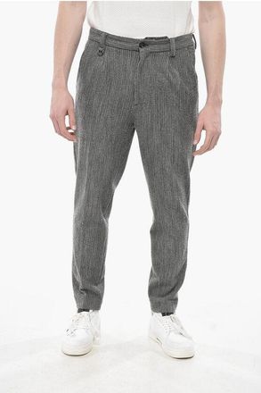 Paolo Pecora Single-Pleat Tweed Trousers with Belt Loops size 48