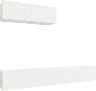 vidaXL 3 Piece TV Cabinet Set White Engineered Wood vidaXL