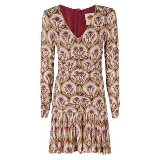 Farm Rio Farm Rio - Garden Medal Mini-jurk met lange mouwen - Dames - Jurken - Veelkleurig - Maat: M Viscose