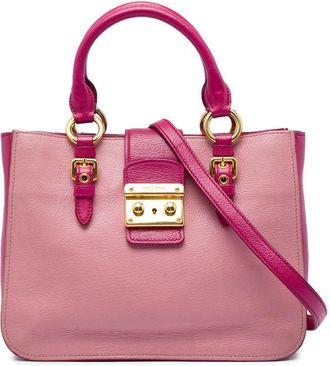 Miu Miu Pre-owned Miu Miu Bicolor Goatskin Madras Satchel Ladies PA9G9ZQLC95DV95K