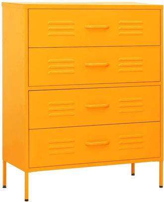 Berkfield Home Chest of Drawers Mustard Yellow 80x35x101.5 cm Steel