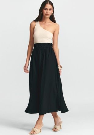 ST MRLO Meli Linen Skirt in Washed Black at Nordstrom, Size 2