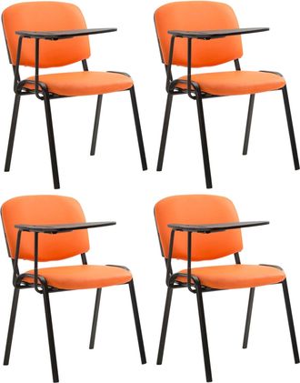 Clp Set De 4 Sillas Confidente Ken Con Mesa Extensible Para Escritura Naranja