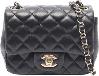 Chanel Pre-owned Mini Matelasse Lamslederen Schoudertas - Dames - Vintage Mini Tas - Zwart - ONE Size - Leer - Vintage