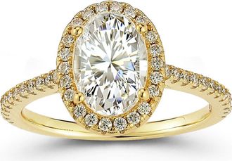 Glaze Jewelry Oval Cut Moissanite Halo Ring in Gold/Moissanite at Nordstrom Rack, Size 8